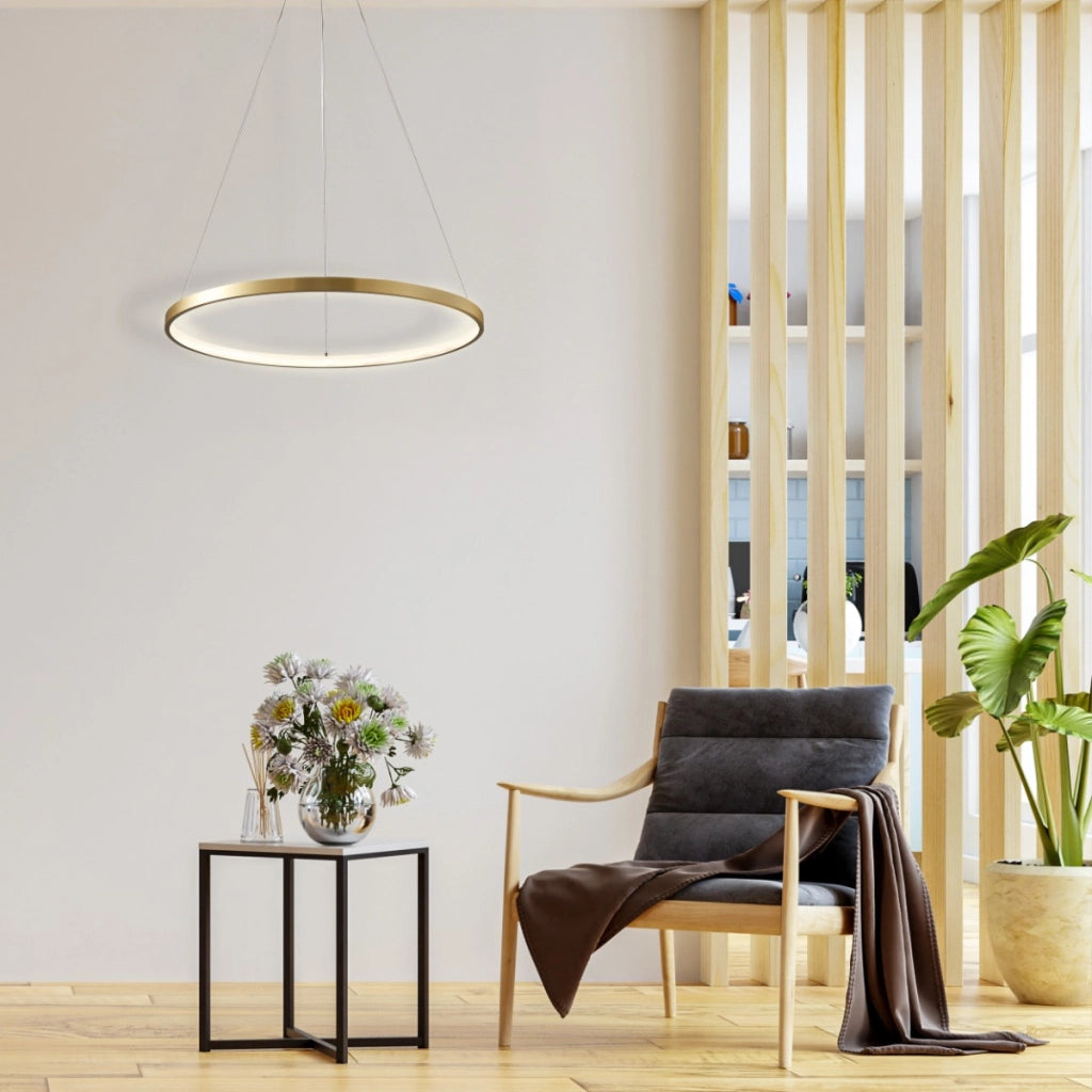 Lampadario LED ad anello oro Ø50cm 20W 4000K Polux LEA