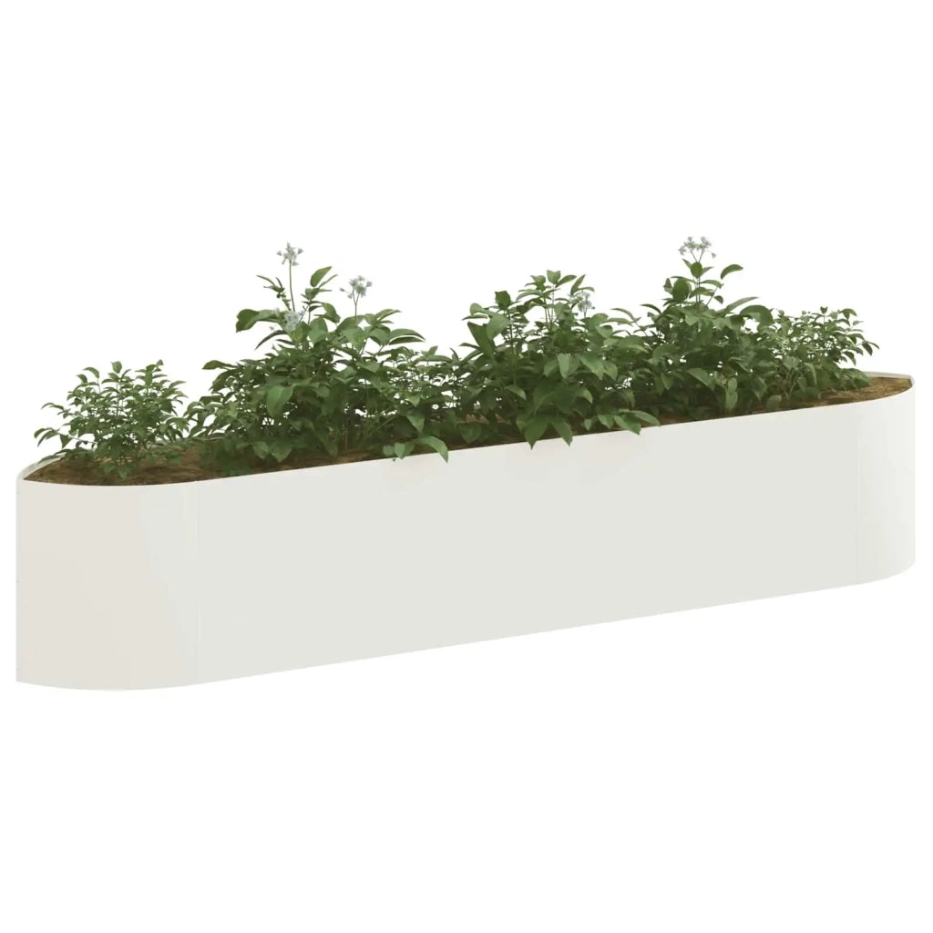 Letto rialzato da giardino Bianco 220 x 40 x 40 cm Acciaio 8011720