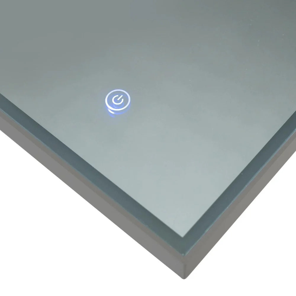 Specchio rettangolare da parete con luce Laddy con cornice in alluminio antracite | Duzzle