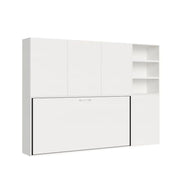 Letto singolo a scomparsa Kando comp.E con materasso bianco frassino