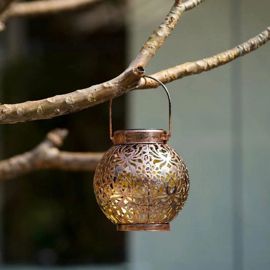 Lanterne solari appese per esterni, illuminazione decorativa per giardino, terrazza e veranda (Bronzo)