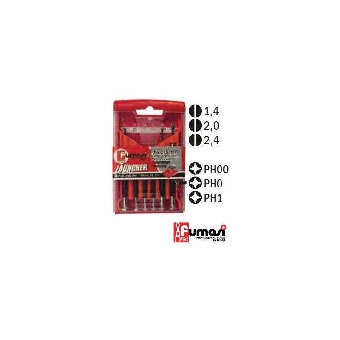 ASSORTIMENTO 6 PZ CACCIAVITI GIRAVITI DI PRECISIONE -FUMASI