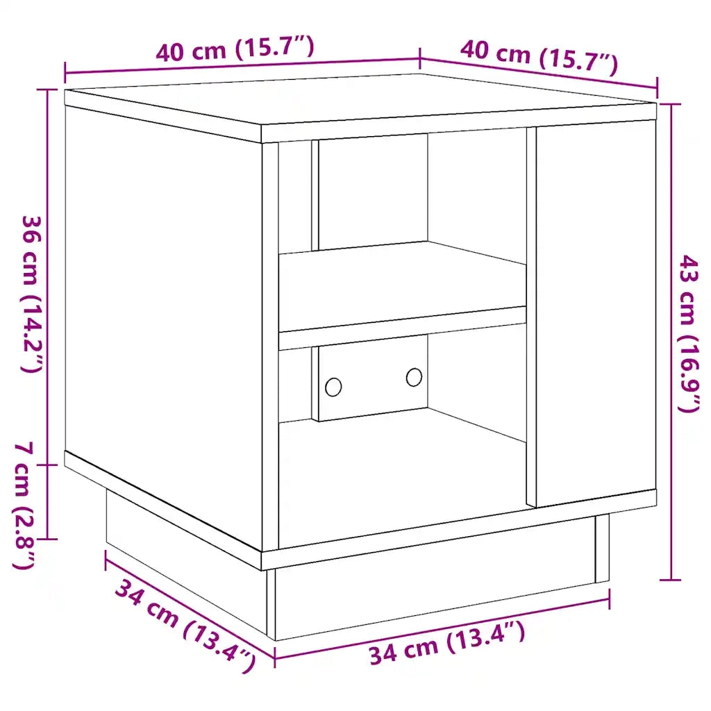 Tavolino da Salotto Legno Antico 40x40x43 cm Legno Multistrato 856804