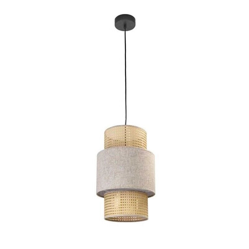 LAMPADARIO STILE INDUSTRIAL 30X44 CM CON PARALUME CREMA E BIANCO