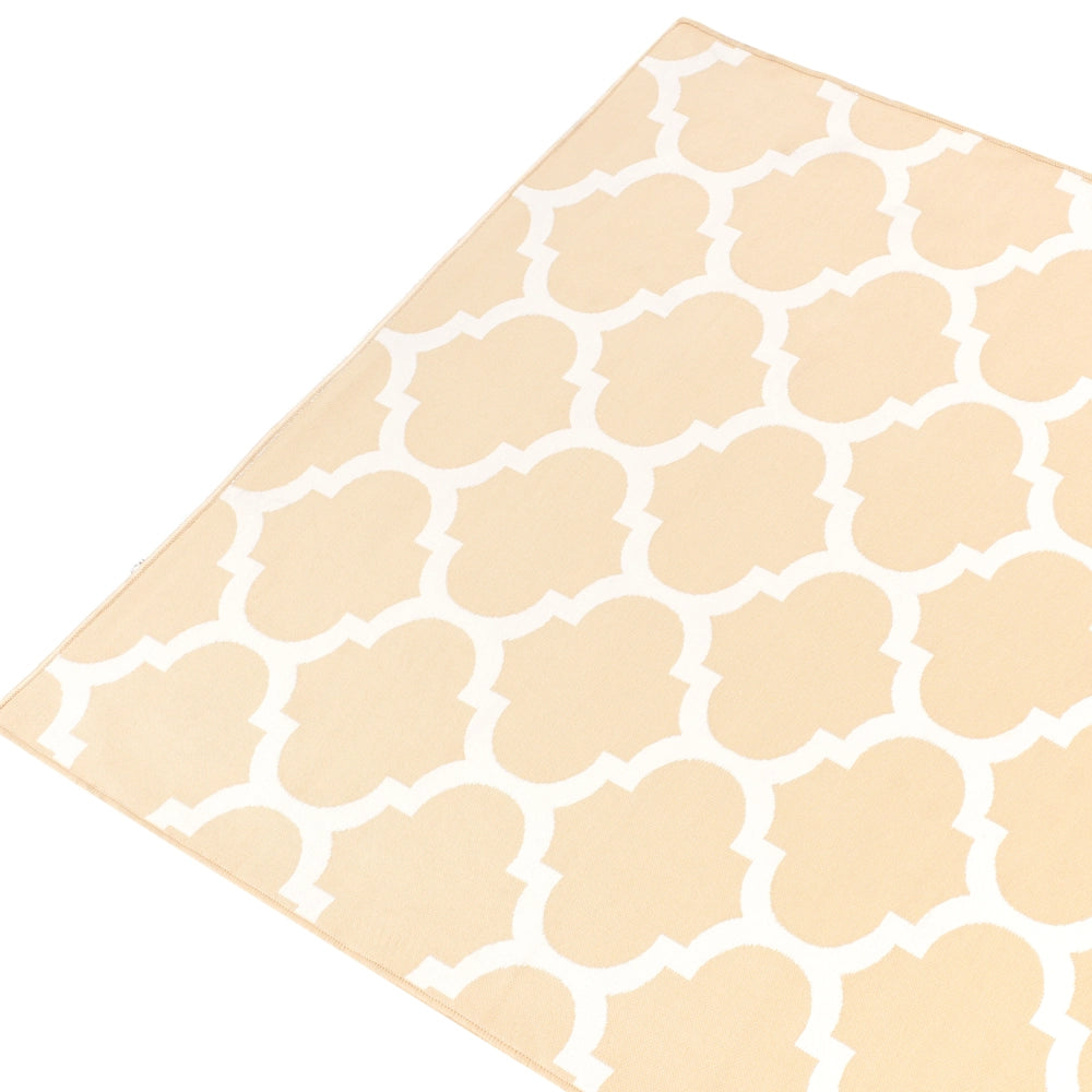 Tappeto in tessuto beige 140 x 200 cm reversibile per interni ed esterni marocchino