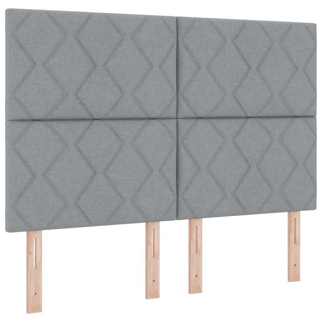 Letto Box Spring e Materasso Grigio Chiaro 160x200 cm in Tessuto