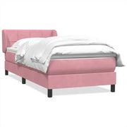 Letto singolo | Letto per adulti | Giroletto a Molle con Materasso Rosa 80x220 cm Velluto