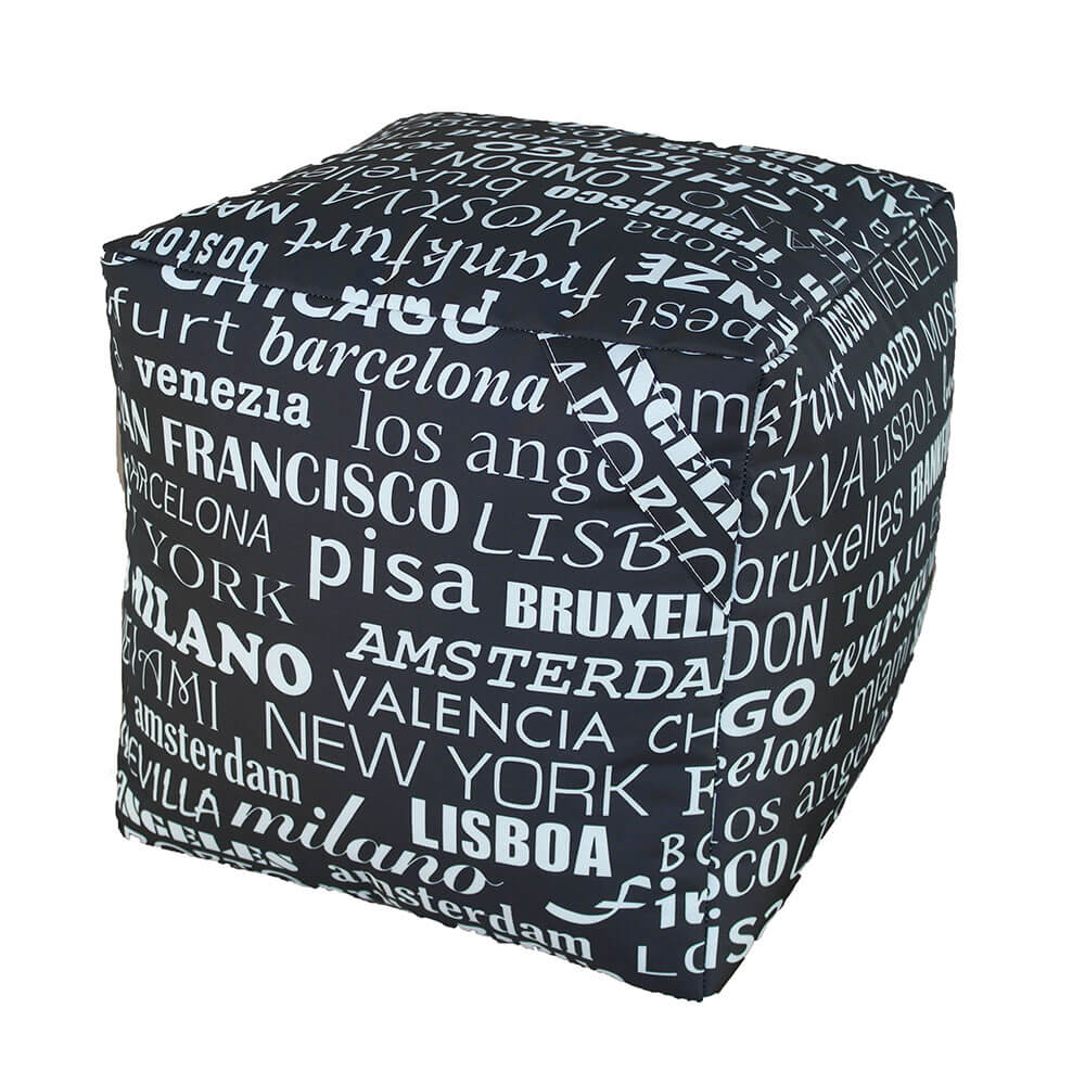 Pouf Puff Puf Cubo 40x40x40cm Big City Nero Avalli