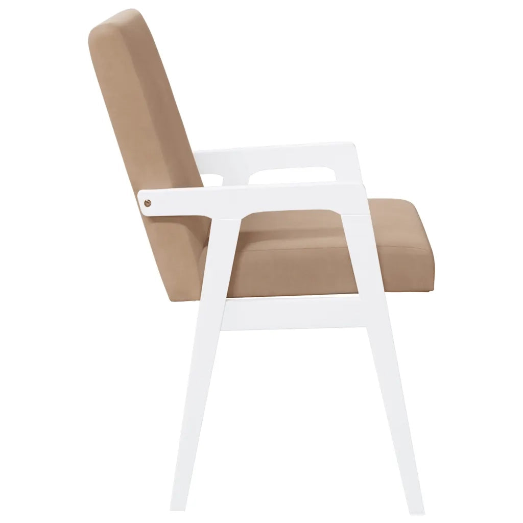 Sedie da Pranzo con Cuscini 2 pz Bianco Legno Massello di Hevea 4102485