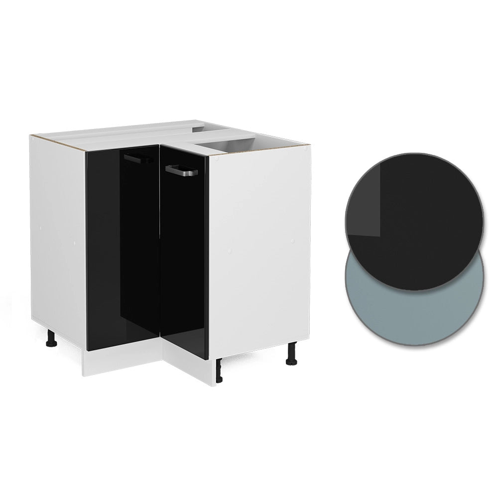 Vicco Mobile ad angolo cucina Nero lucido 75.6 cm , PL Rovere