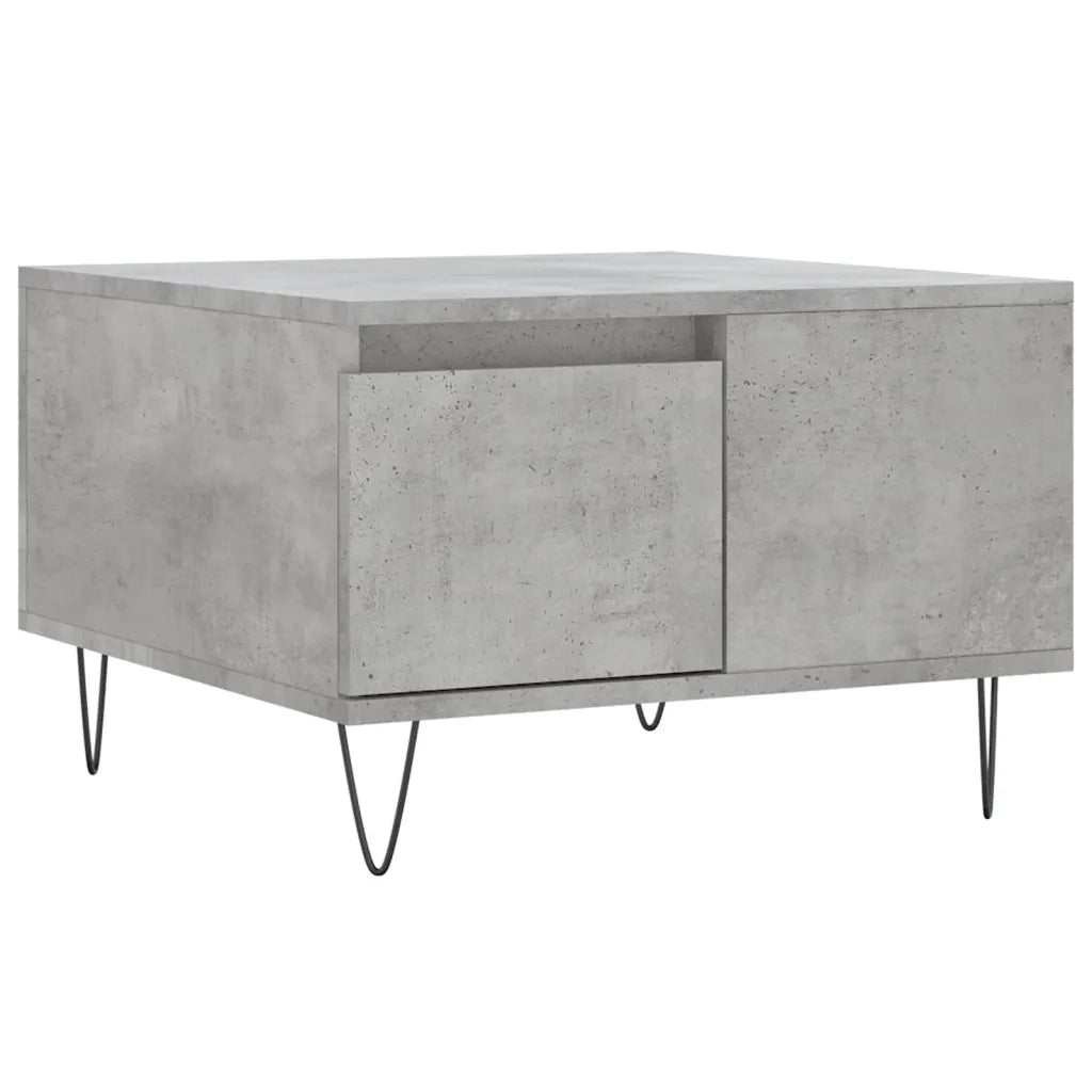 Tavolino Salotto Grigio Cemento 55x55x36,5 cm Legno Multistratocod mxl 80109
