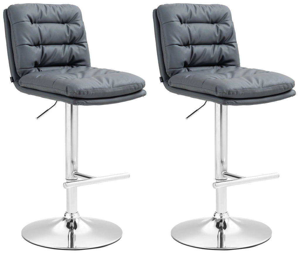 Set di 2 sgabelli bar Damar in ecopelle cromo 4