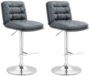 Set di 2 sgabelli bar Damar in ecopelle cromo 4