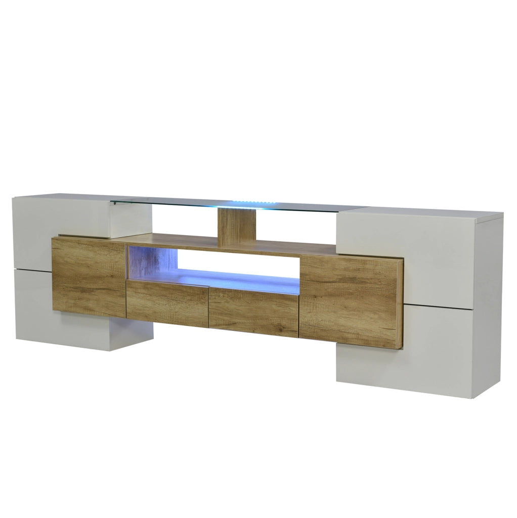 Mobile TV 200 cm con LED; 6 ante; 2 cassetti e 3 vani; MDF