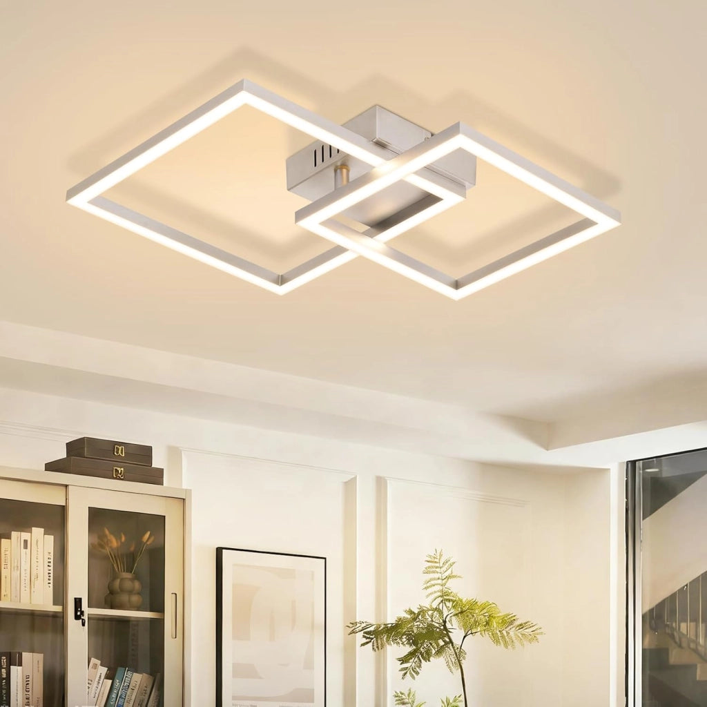 ZMH Plafoniera LED argento 20W 3000K moderna lampada da soffitto per soggiorno camera da letto corridoio ufficio