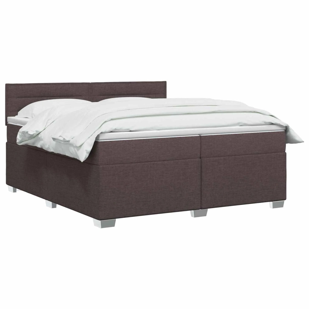 Letto box spring con materasso Marrone Scuro 200 x 200 cm 3450554