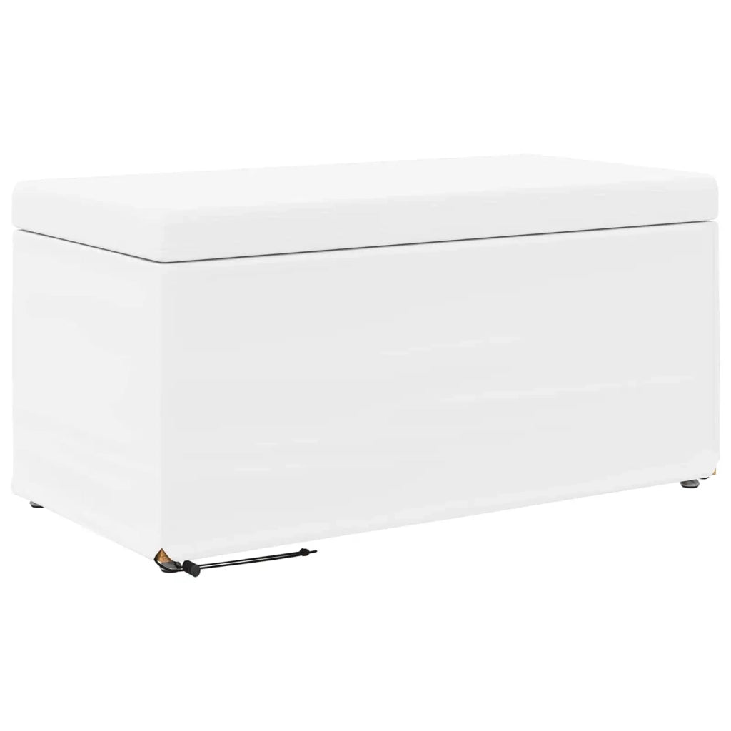 Pouf Bianco Pelle Sintetica e Legno Ingegnerizzato 876787