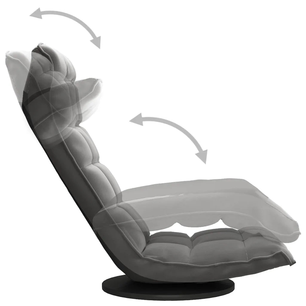 Sedia da Pavimento Girevole Grigio Scuro in Velluto CFW5130279