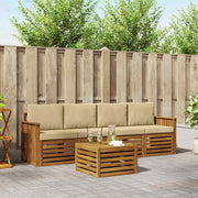 Set di divani da esterno con cuscino 5 pcs Naturale e Beige