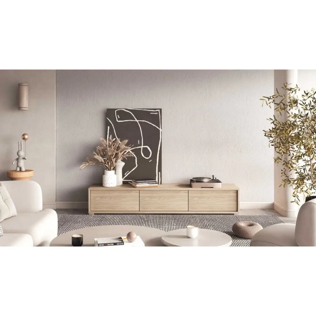 Mobile TV 180 cm collezione MAANUM. Colore rovere chiaro.