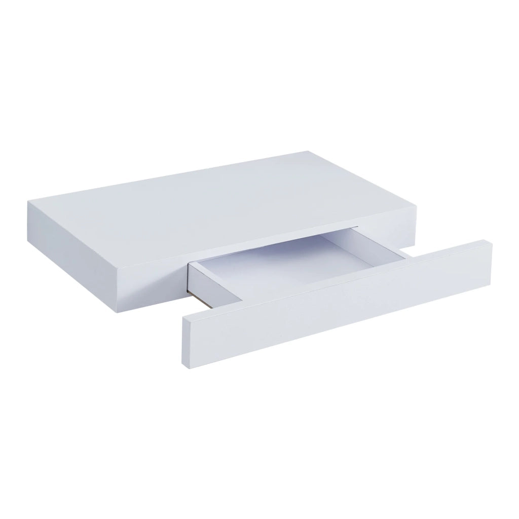 Mensola da parete con cassetto 40 x 25 x 5 cm bianco 03_0007010