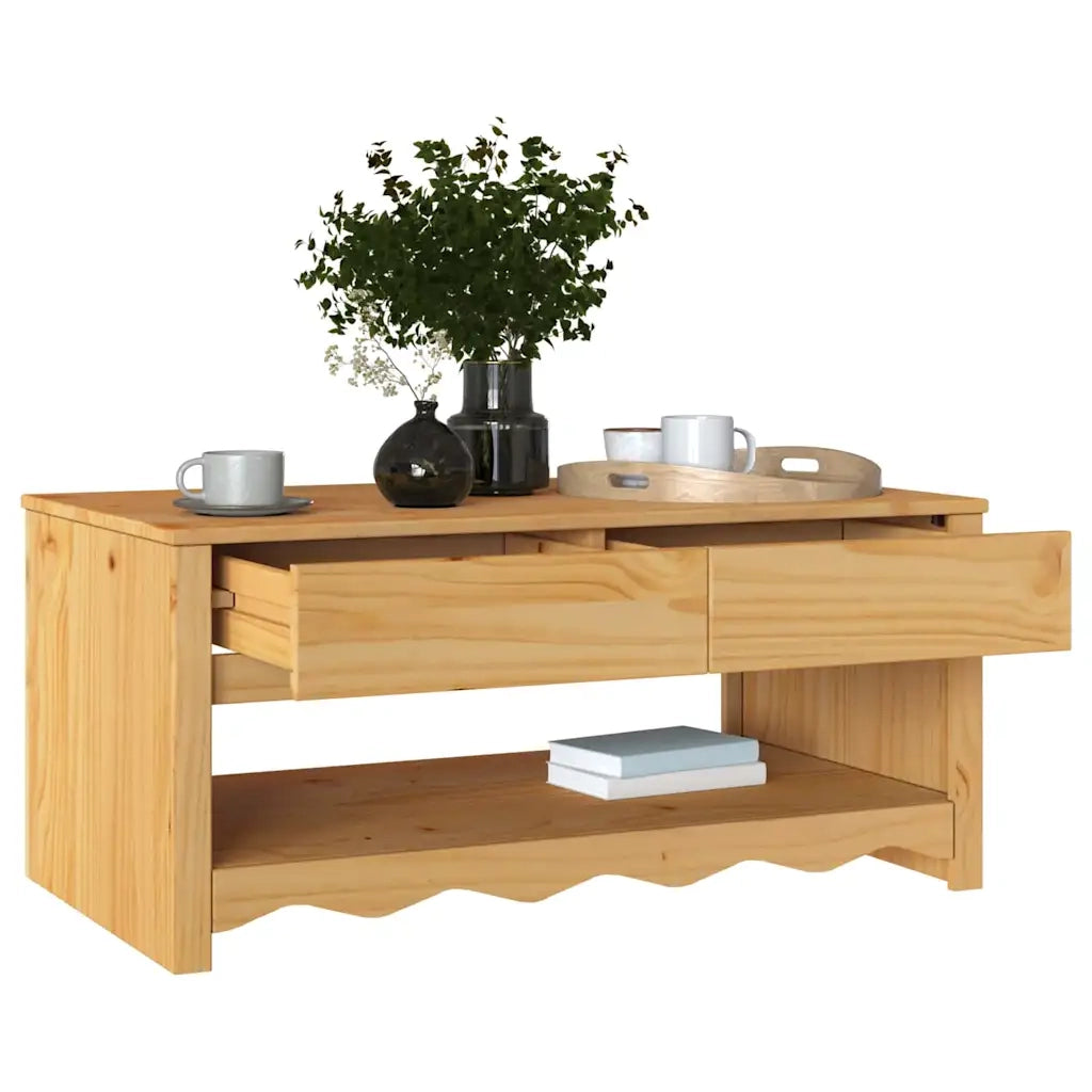 Tavolino da salotto con cassetto Drammen Rovere 99 x 55 x 45 cm 42003044