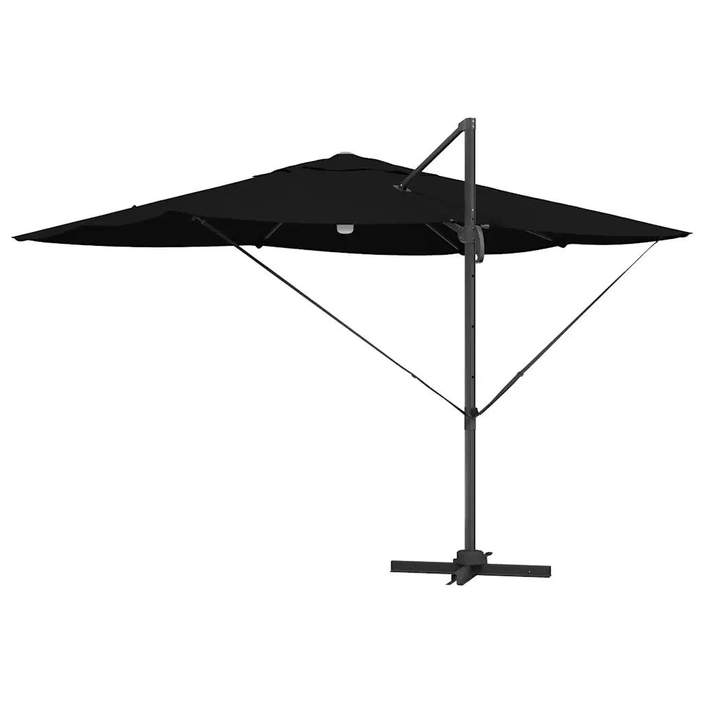 Ombrellone-Ombrello da giardino Nero 351 x 250 x 253 cm Poliestere e Alluminio
