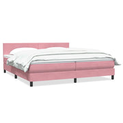 Giroletto a Molle con Materasso Rosa 180x210 cm in Velluto 3316034