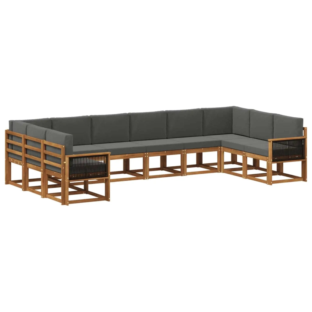 Set di divani da esterno 10 pz Naturale e Antracite 3385573