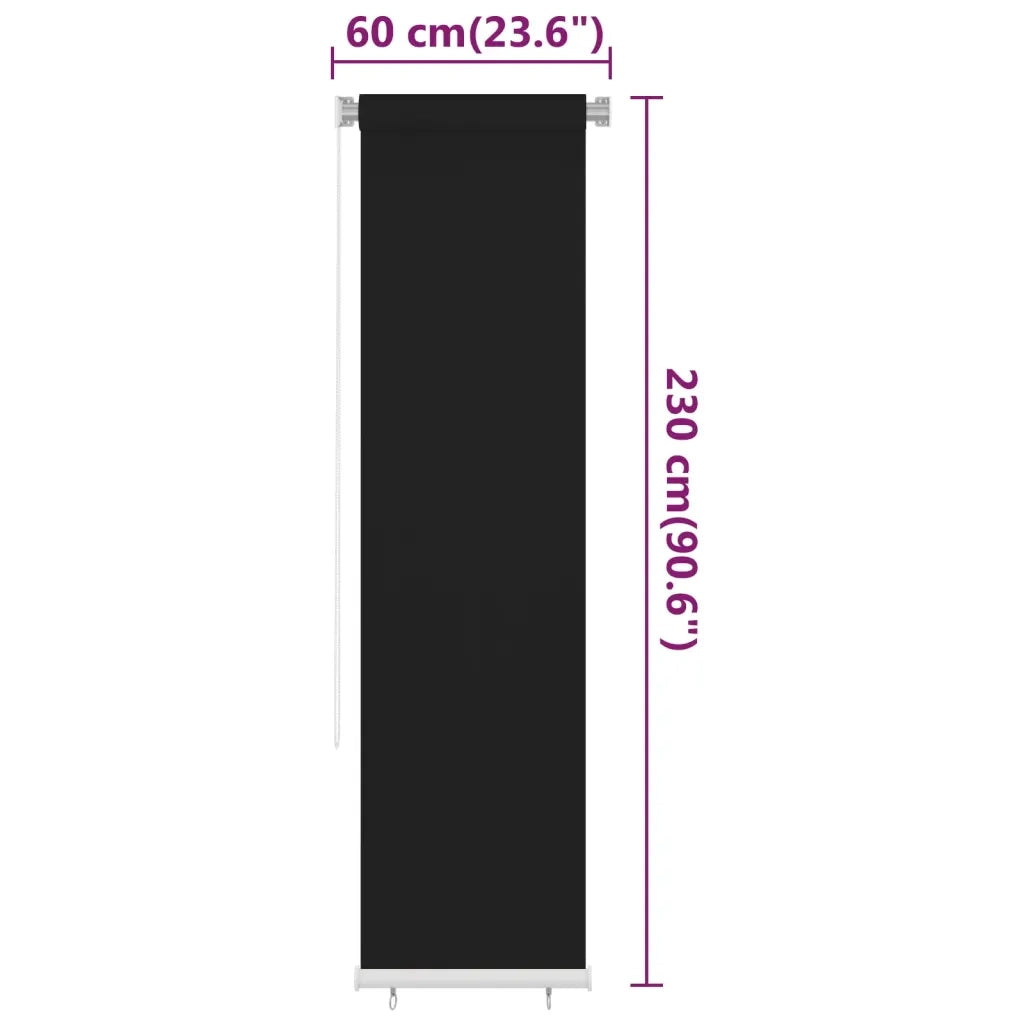 Tenda a rullo | Tenda avvolgibile per Esterni 60x230 cm Nera HDPE