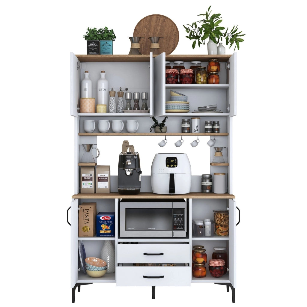 Madia Mairag, Credenza 4 Ripiani, 120x40x184h cm Biano