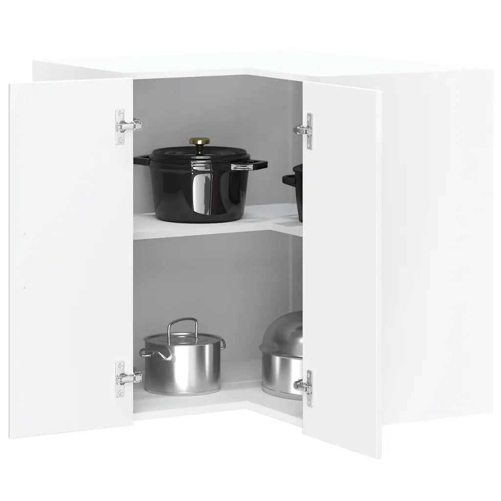 Pensile da Cucina ad Angolo Kalmar Bianco Lucido in Truciolato