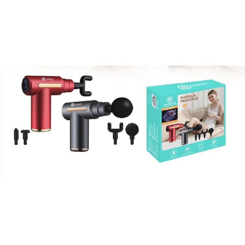Trade Shop - Pistola Fasciale Per Massaggio A Vibrazione Batteria Testina Massaggiante Tx-8400 -