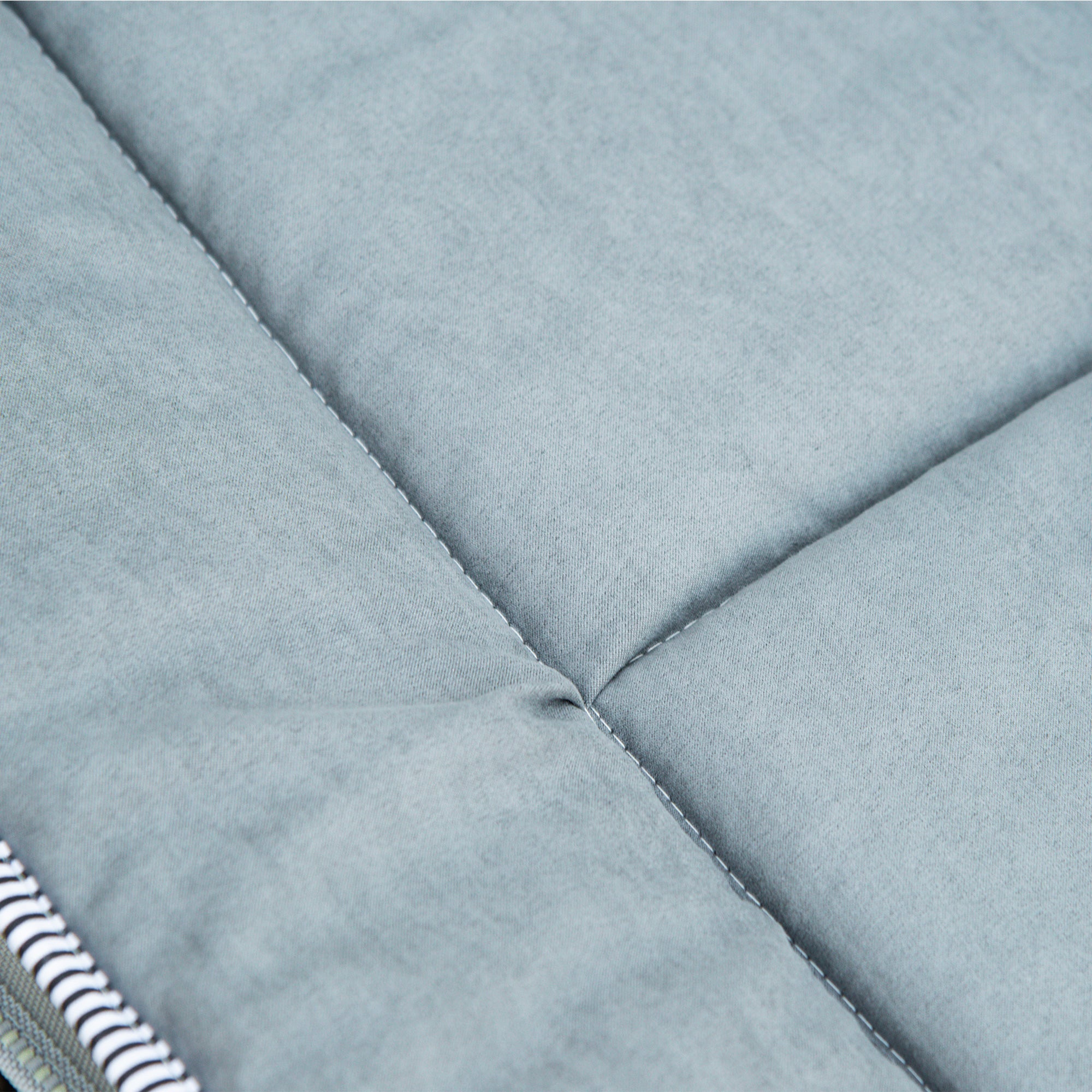 Lettino da Campeggio Pieghevole e Imbottito con Tasca Portaoggetti 188x64,5x53 cm  Grigio chiaro