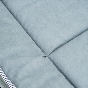 Lettino da Campeggio Pieghevole e Imbottito con Tasca Portaoggetti 188x64,5x53 cm  Grigio chiaro