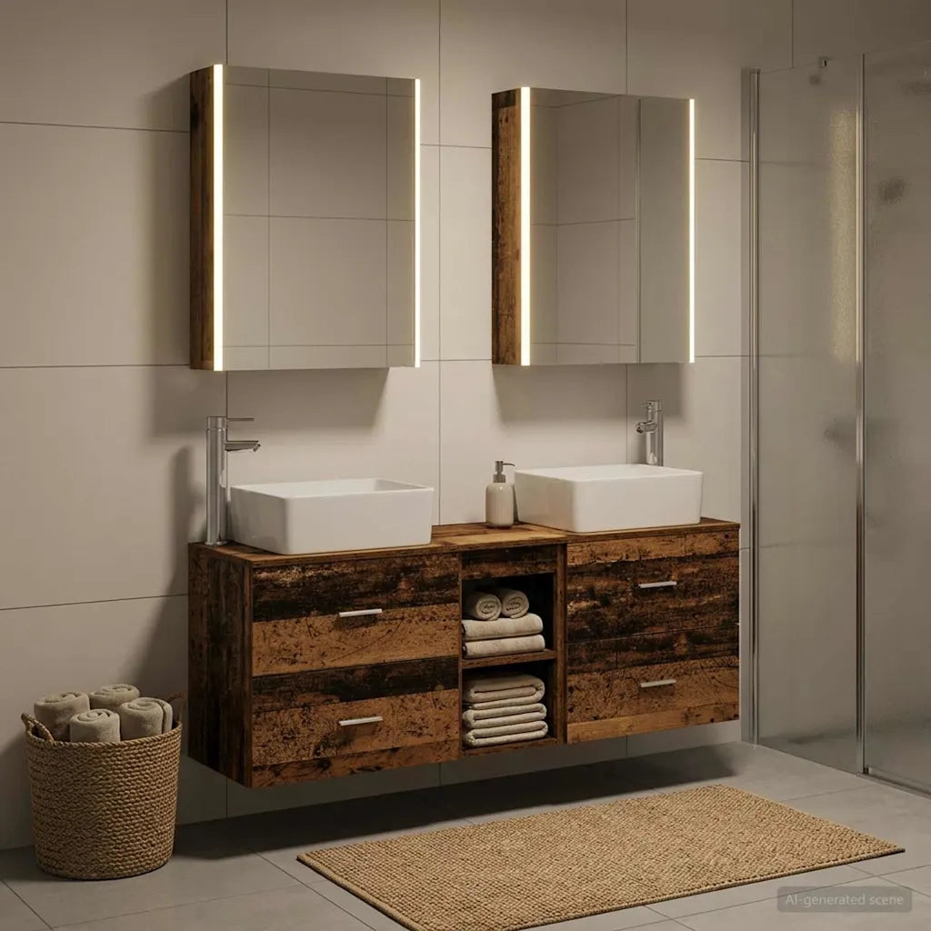 Set di mobili per il bagno 5 pcs Legno antico 3406853