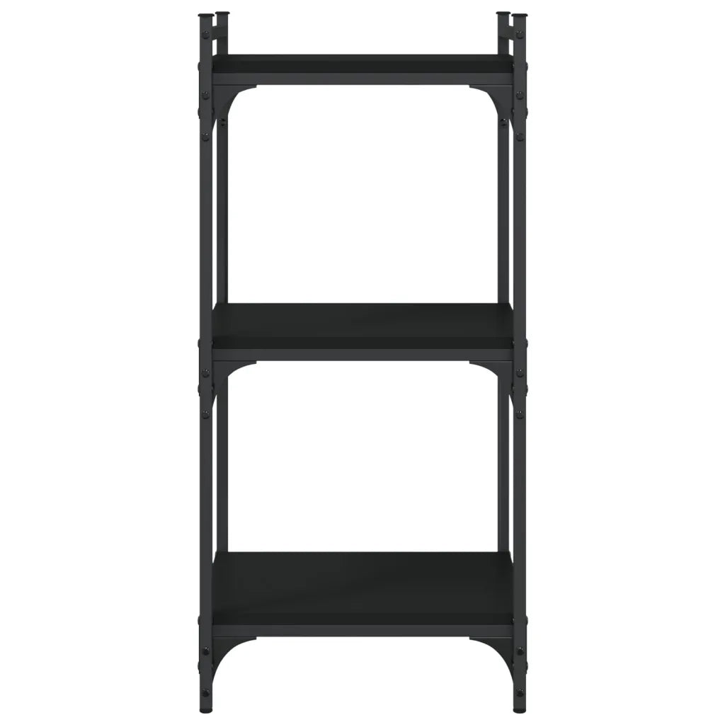 Libreria a 3 Ripiani Nera 40x30x86 cm in Legno Multistrato 837627