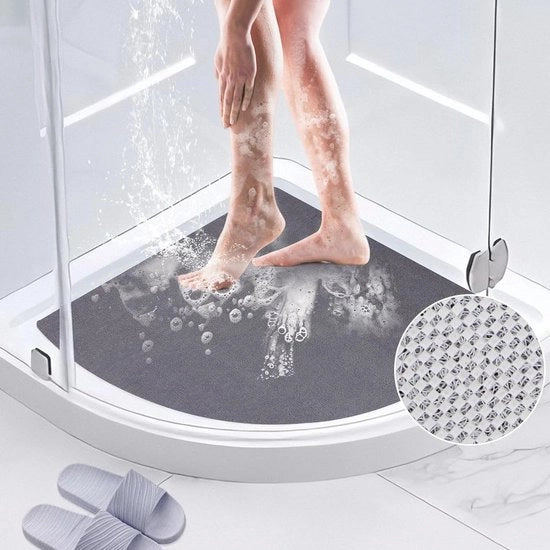 Douche antiscivolo con funzione antifungo per doccia interna, piastra per doccia in gommapiuma lavabile, tappeto per doccia per pavimento bagno, modello per anziani, rapido assorbimento.