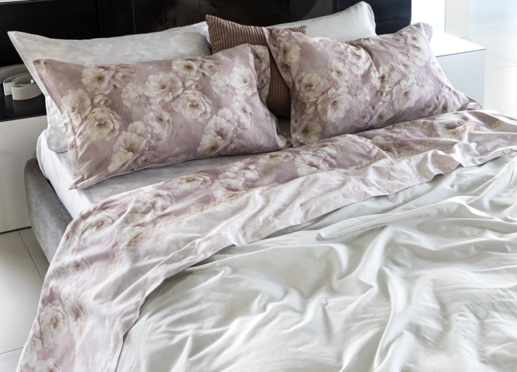 Completo Lenzuola Letto In Flanella 100% Puro Cotone Modello Bormio Dis. 2505 - 1 Piazza singolo - Rosa 163