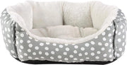 Letto per Animali Caldo Accogliente Plaid Interno Lavabile Ovale Scultoreo Grigio a Strisce - 70 x 60 x 20 cm