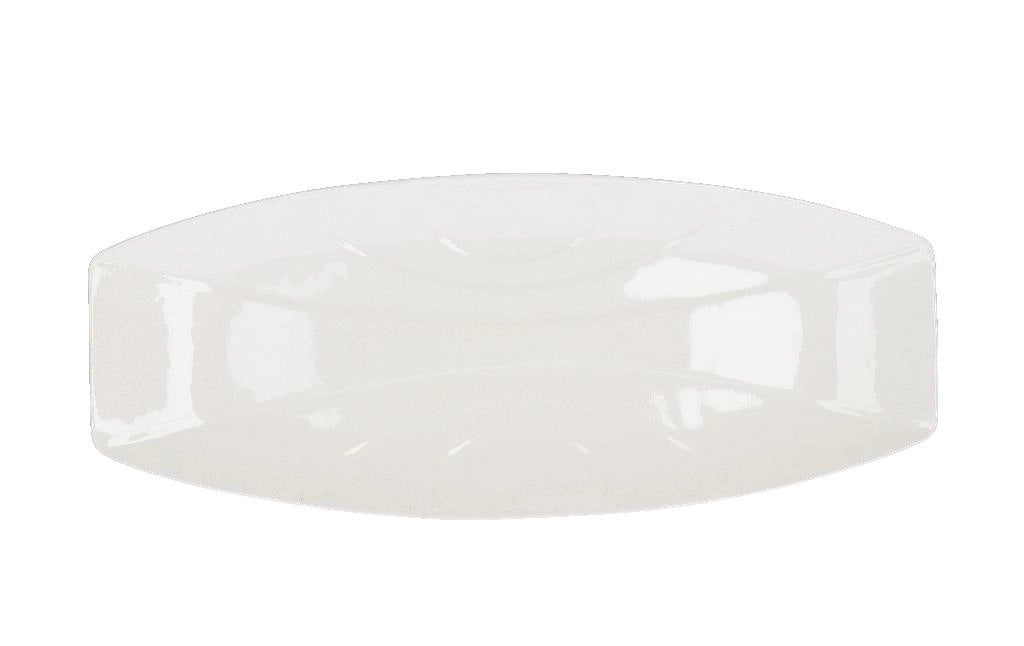 Vassoio Piatto in Ceramica Bianco Rettangolare 46,5 x 19 cm