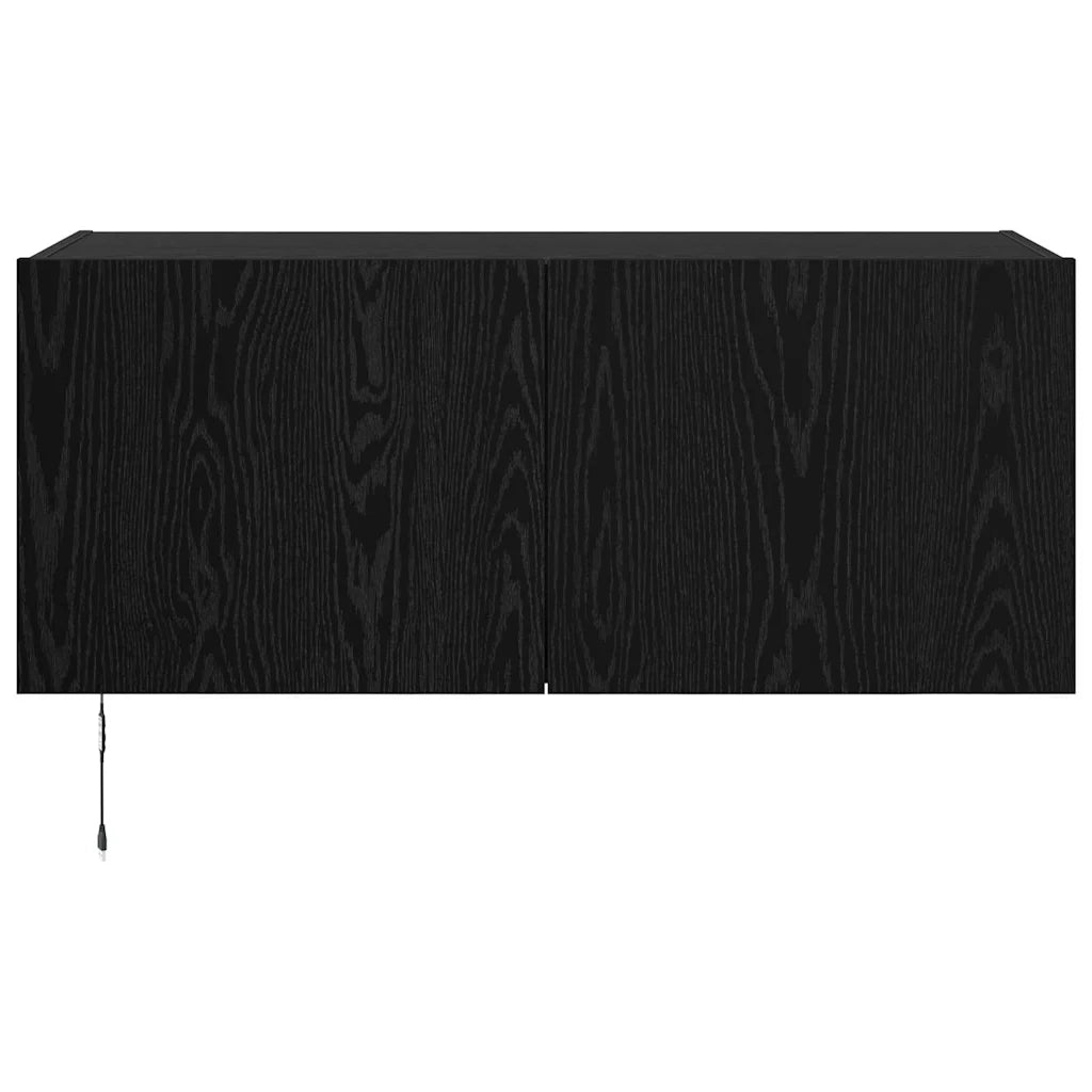 Mobile TV da parete con LED Rovere Nero 100 x 35 x 41 cm