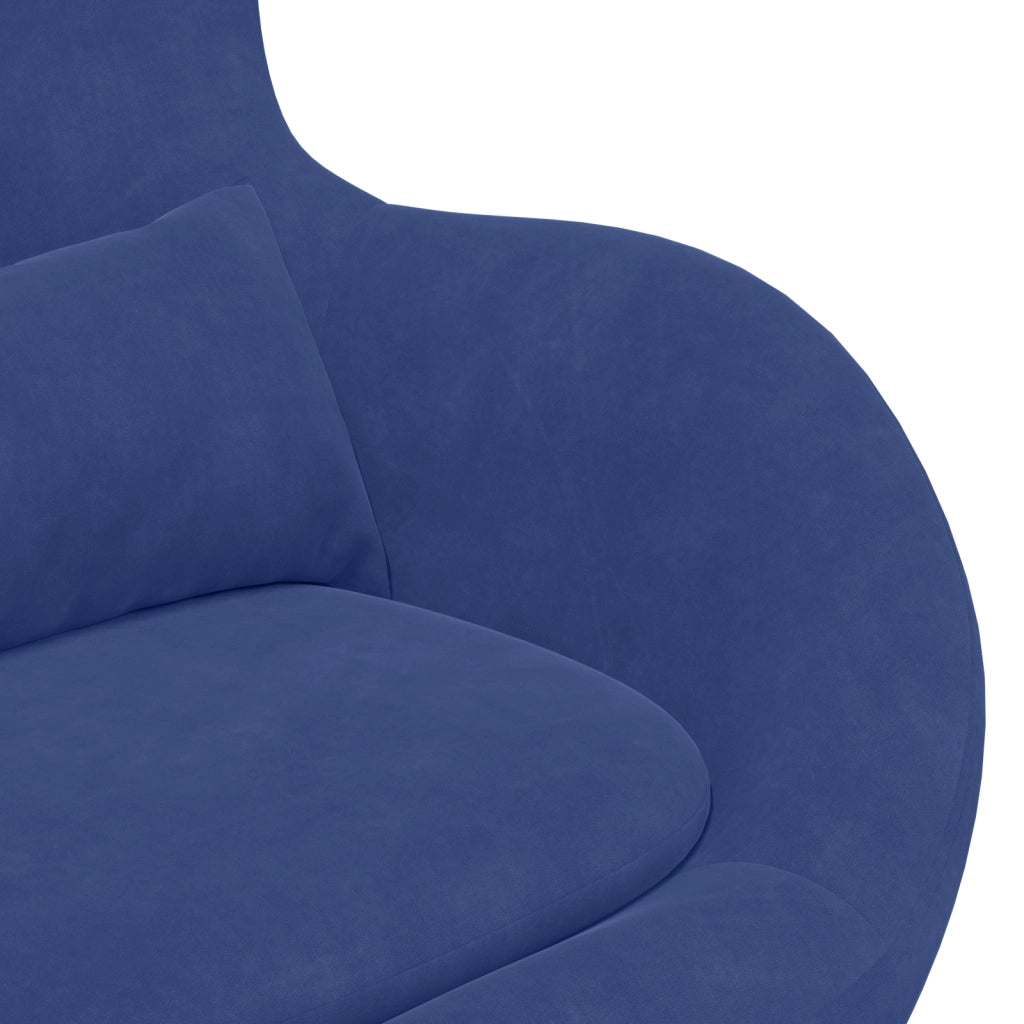 Poltrona a Uovo in Velluto Blu Polizia