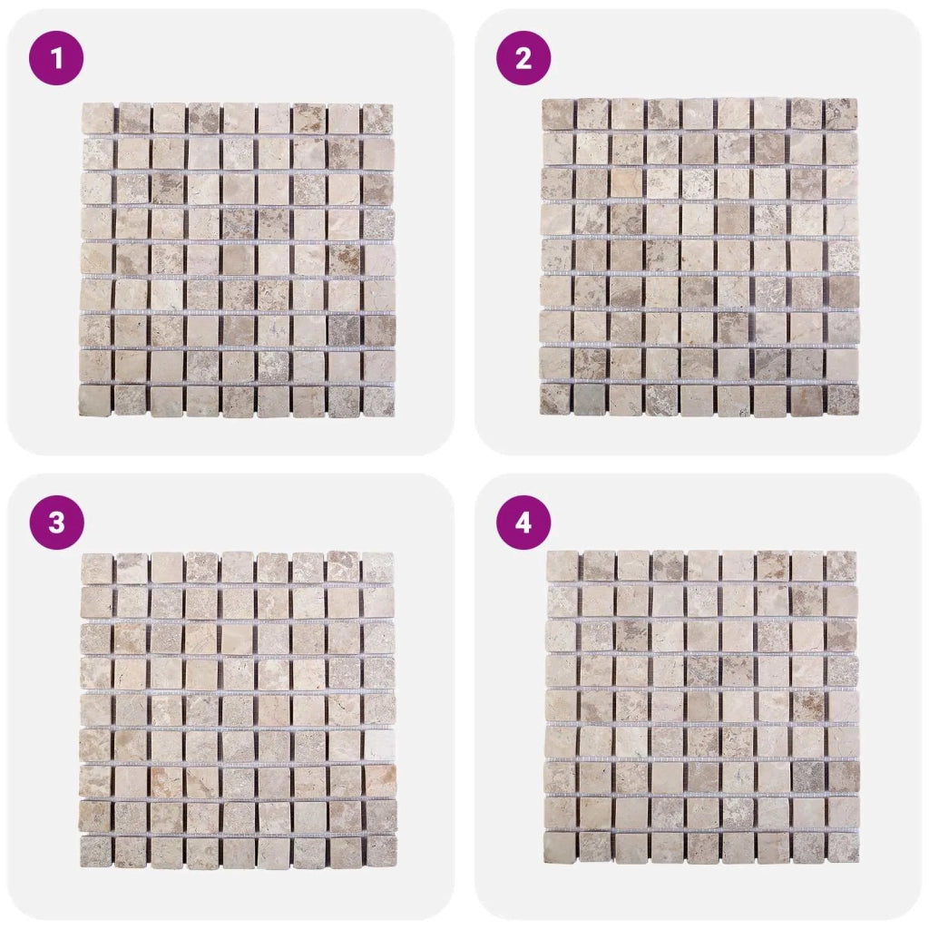 Piastrelle Mosaico Crema 30 x 30 cm Marmo 42033521