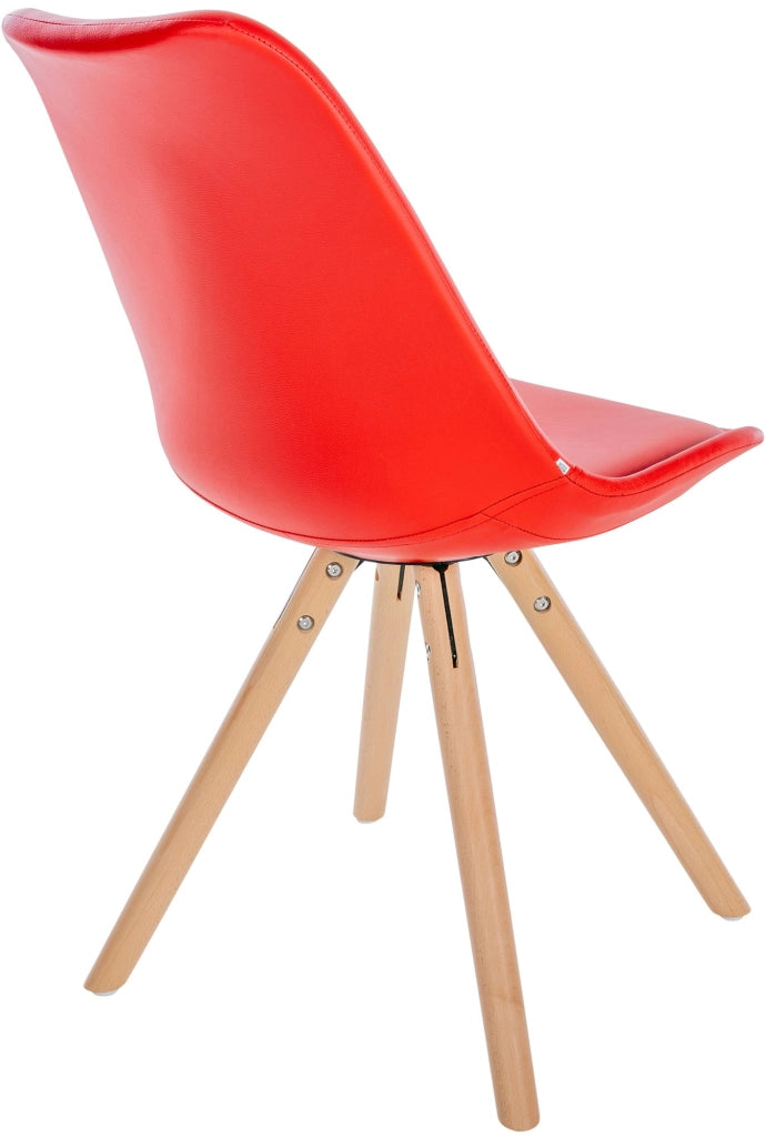 Sedia Sofia in similpelle rosso,natura (rotondo)