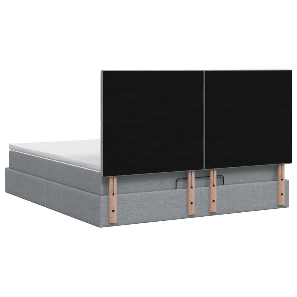 Letto ottomano con materasso Grigio Chiaro 160 x 200 cm Tessuto 3457584