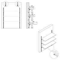 Kit per Fissaggio Mensole 280 mm in Acciaio Emuca Bianco