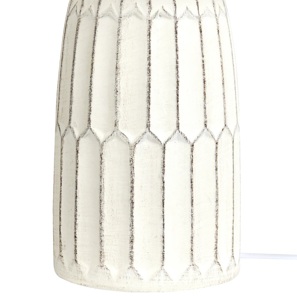 Lampada da tavolo con base in ceramica bianca e paralume in lino Lampada da comodino per il salotto del corridoio
