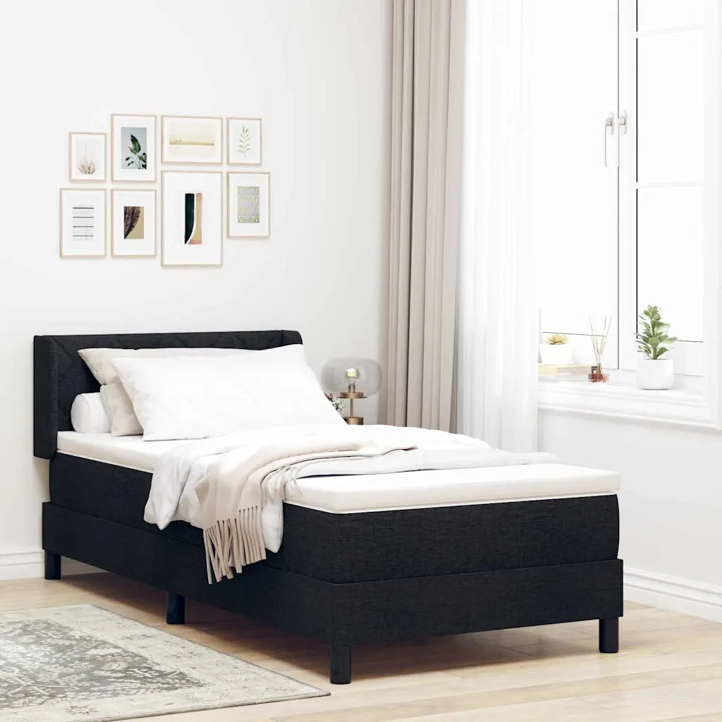 Letto a molle con cuscino Nero 200 x 100 cm Tessuto 3341155
