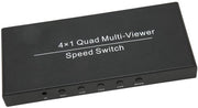 Switch HDMI Quad 4 in 1 senza Interruzione con Comando IR da Distanza - Supporto 1080P 60Hz - Monitoraggio di Sicurezza per Telecamere - Alimentazione EU.